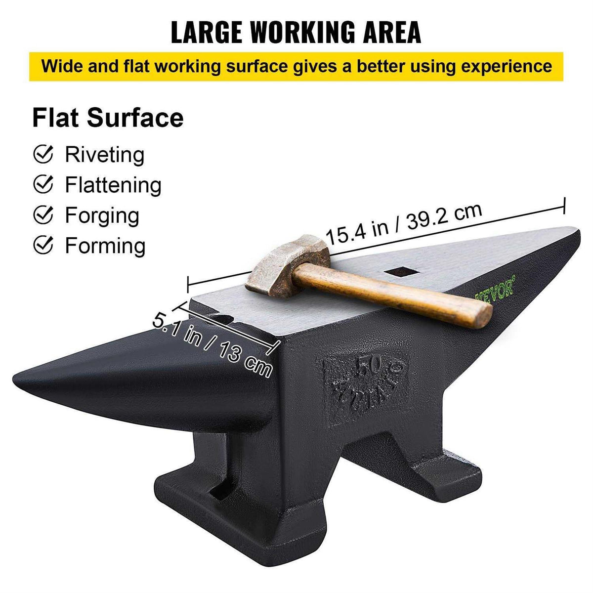 110 Lbs Cast Iron Single Horn Anvil N552581