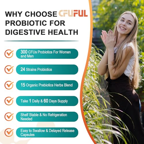 300 Billion CFU 24 Strains Probiotic with 15 Organic Herbs Prebiotics Blend T69532