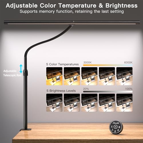 Desk Lamp with Remote Control, Adjustable Brightness & Color Temperature, 24W U31997