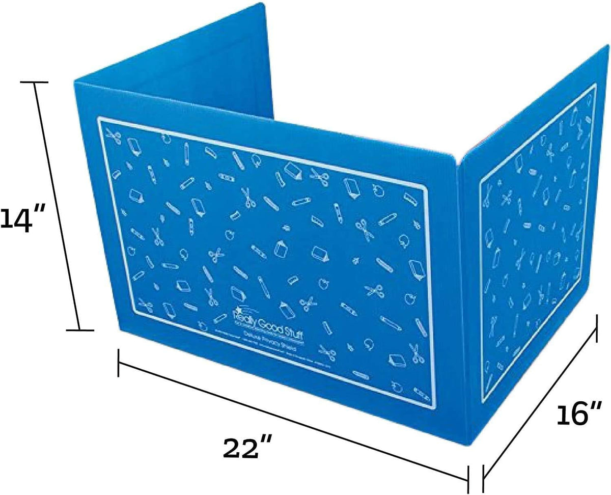 Plastic Privacy Shields for Student Desks Set of 6 Large Blue F409