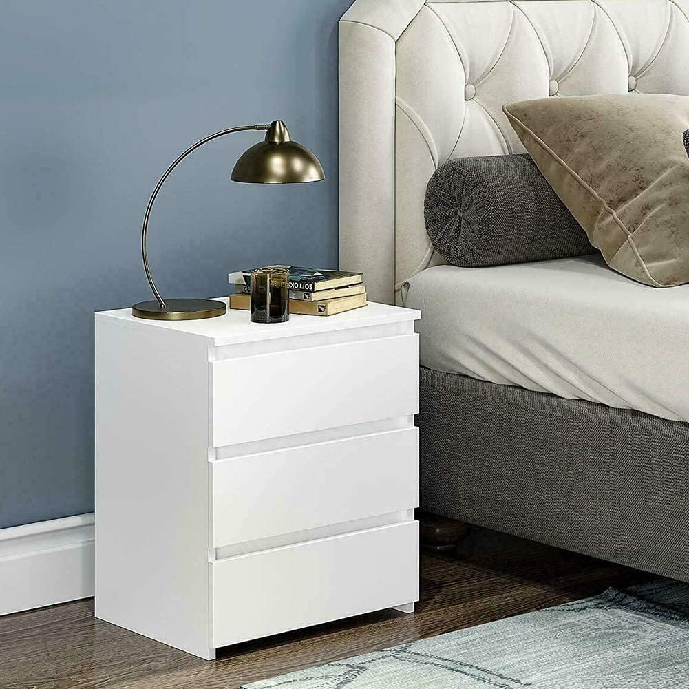White 3 Drawer Nightstand F944079