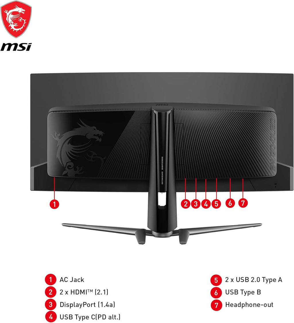 34-inch Curved OLED Gaming Monitor, 3440 x 1440, 240Hz, Height Adjustable D971435