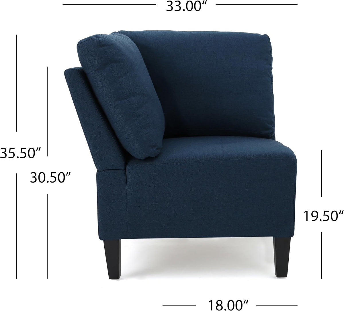 Dark Blue Fabric Sectional Couch with Storage Ottoman, 6-Pcs Set F686