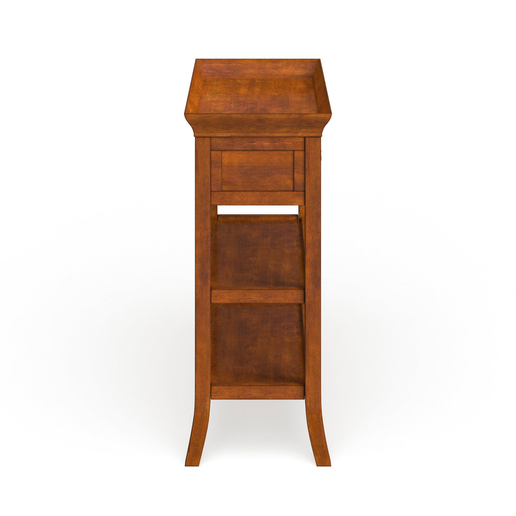 Oak Finish Wood 2-Drawer End Table X1817