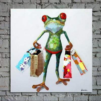 Frog with Glasses Canvas Painting Wall Art V506426