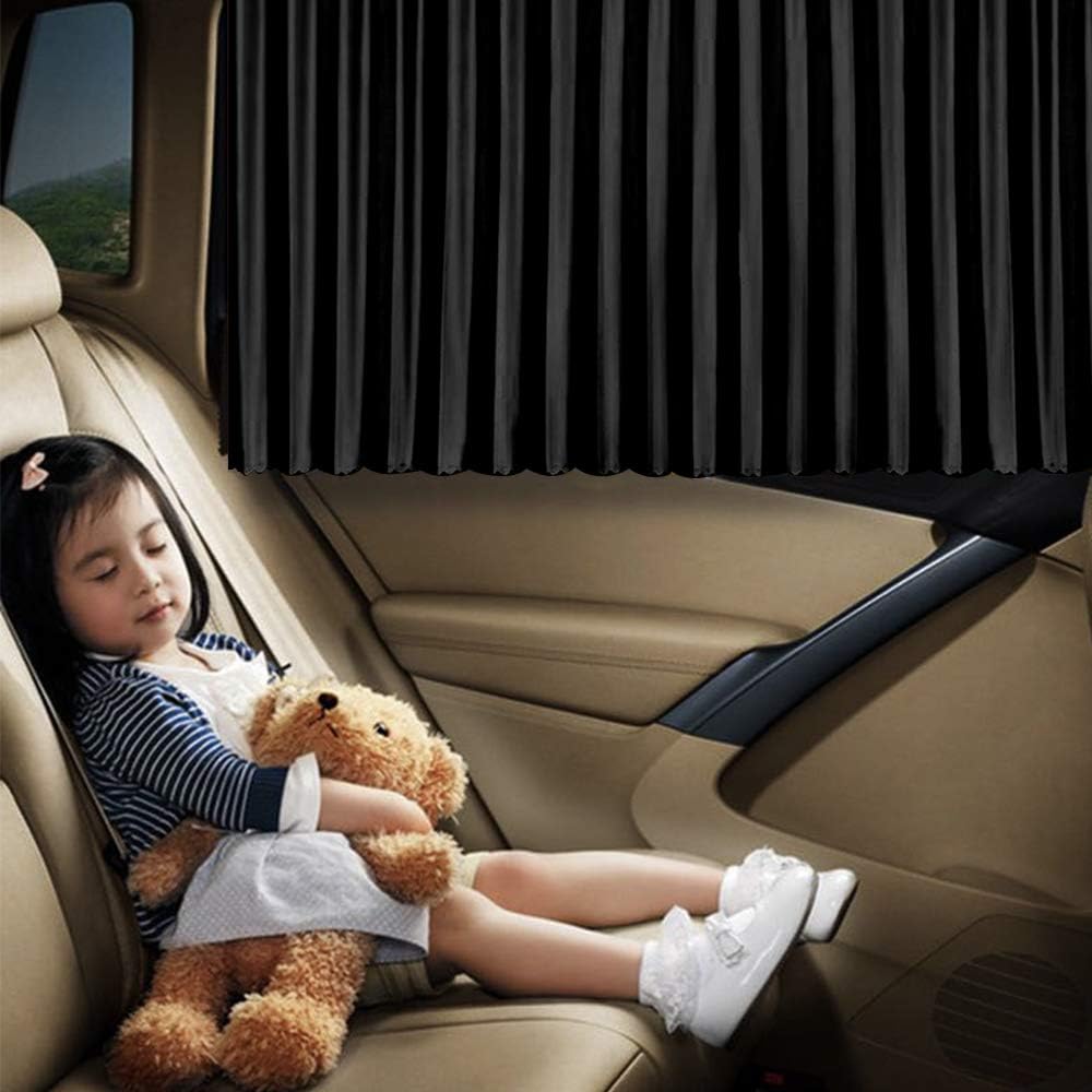 Black-Opaque Pleated Car Window Sun Shade 4pcs X711