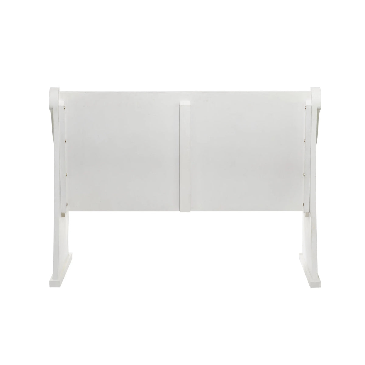 White Wood Storage Bench with Scrolled Armrests C13283