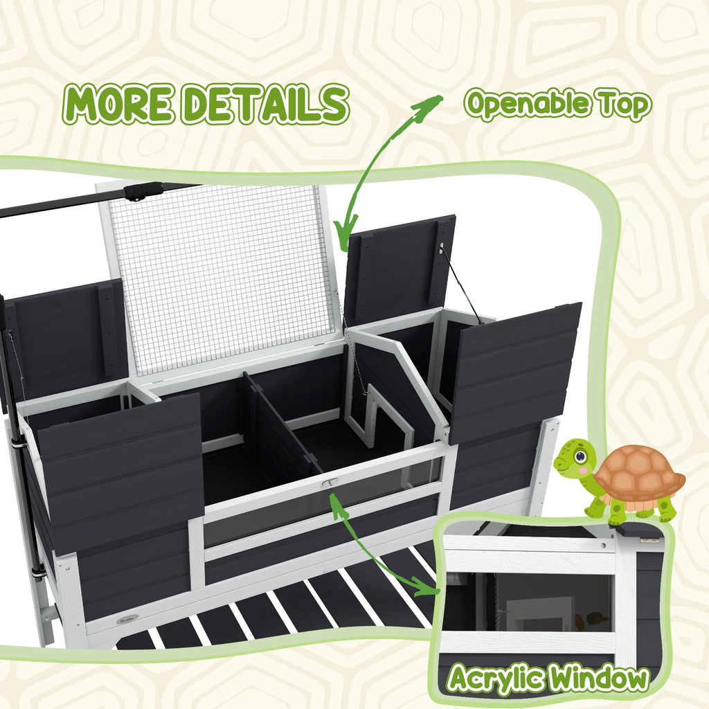 Wooden Tortoise Habitat with Adjustable Lamp Holder U4815