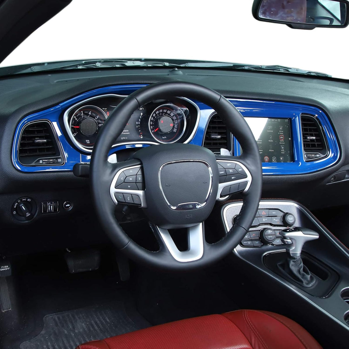 Red Center Console Dashboard Panel Trim for Dodge Challenger X54620