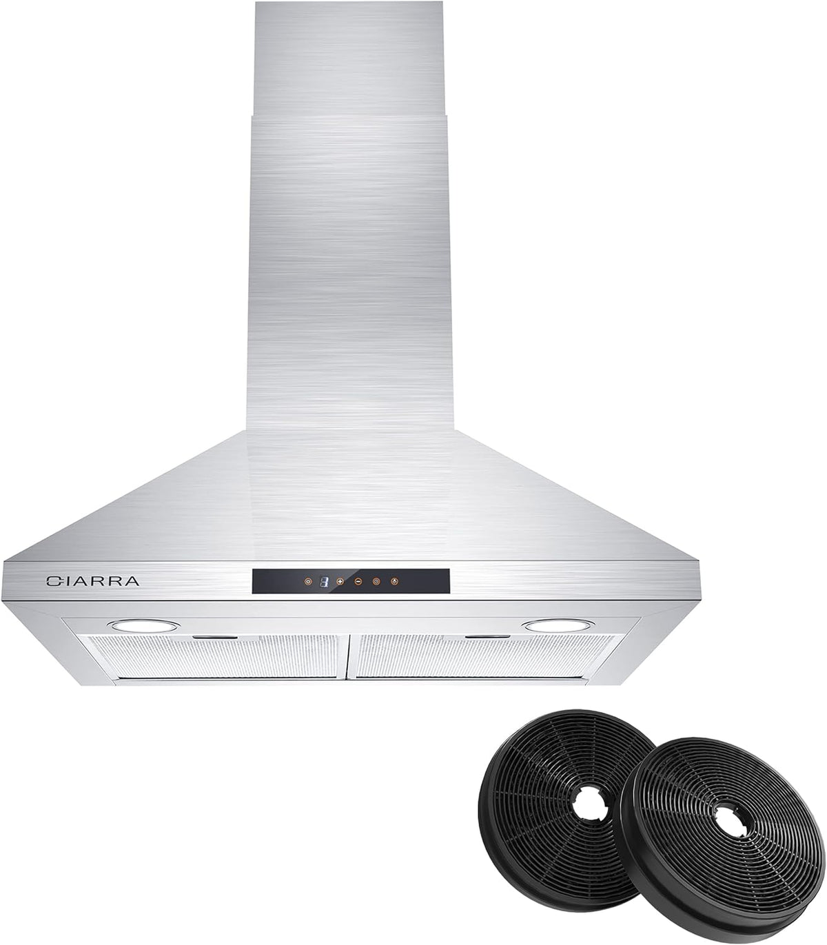 Wall Mount Range Hood 30 inch 450 CFM Ducted and Ductless Convertible O540060