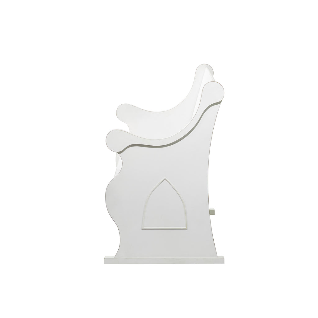 White Wood Storage Bench with Scrolled Armrests C13283
