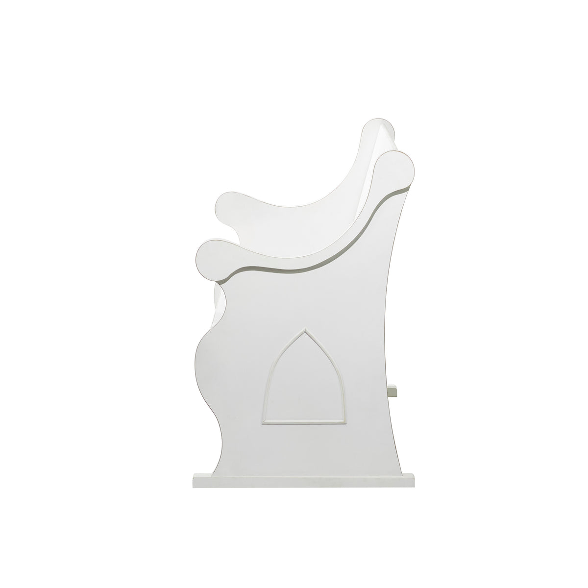 White Wood Storage Bench with Scrolled Armrests C13283