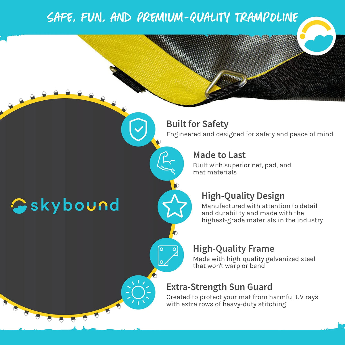 150"Wide Trampoline Replacement Mat with 72 V-Rings for 14ft Trampoline X4494