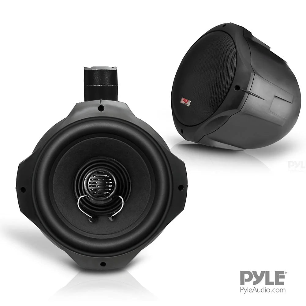 Black 6.5 Inch Marine Dual Tower Wakeboard Speakers F42922
