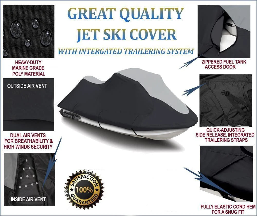 Black/Grey Jet Ski Cover for Yamaha PWC WaveRunner F1272
