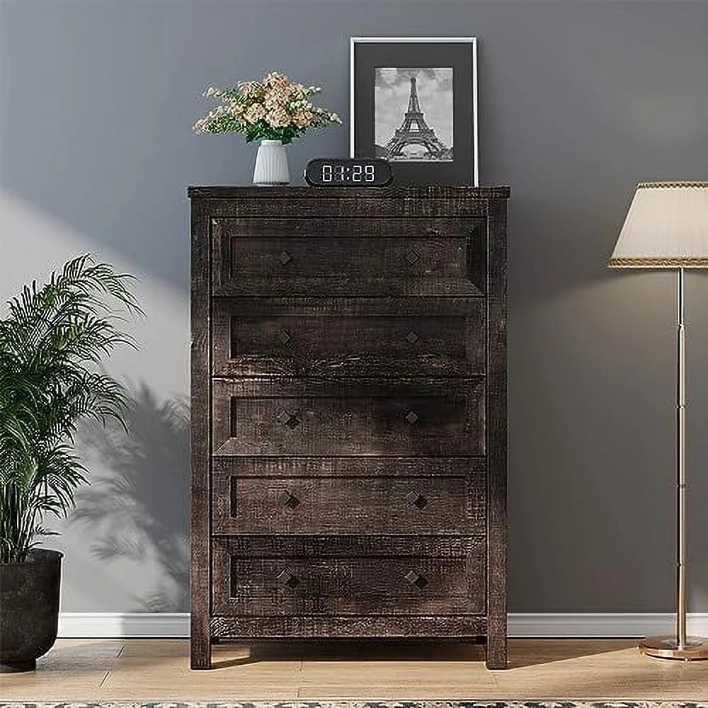 Grey 6 Drawer Wood Dresser P38291