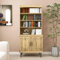 72" Walnut Kitchen Pantry Cabinet with Doors and Adjustable Shelves T890