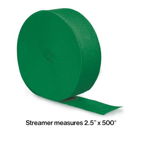 Emerald Green Crepe Streamer, 500 ft (Case of 12) H8987
