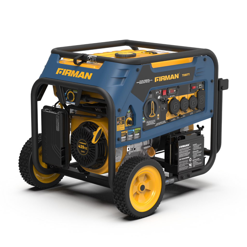 10,000 Watt Tri Fuel Portable Generator with Electric Starter O3030