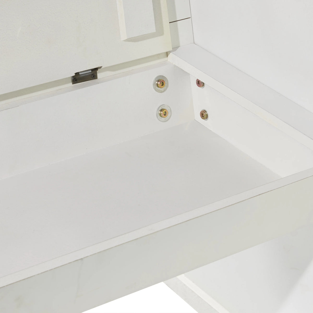White Wood Storage Bench with Scrolled Armrests C13283