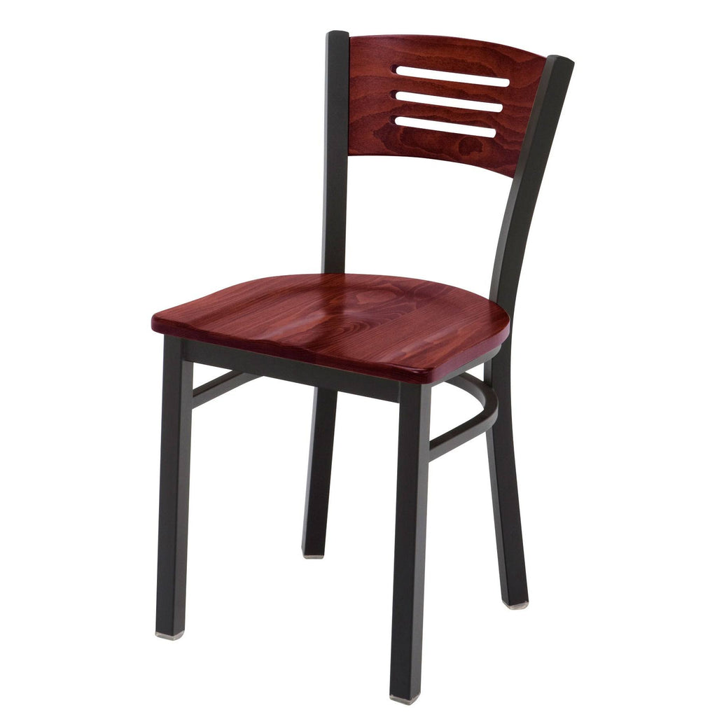 Walnut Metal Cafe Chair C415010