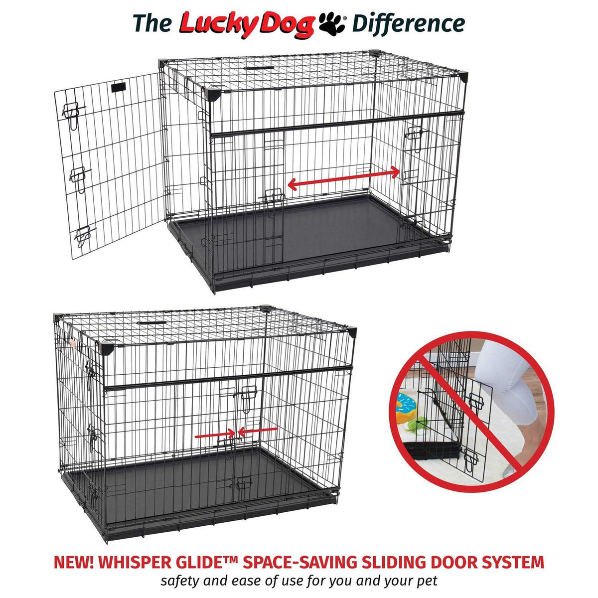 Sliding Double Door Dog Crate B3477