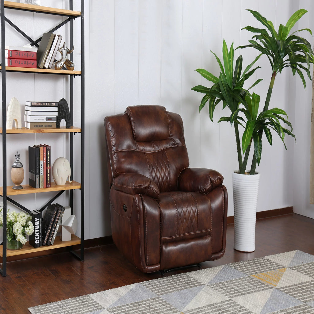 Rich Brown Power Recliner V3972