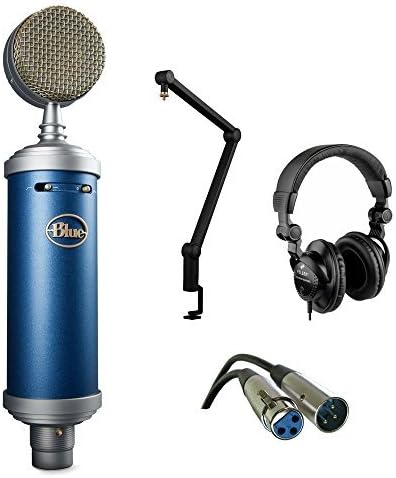 Blue Bluebird SL Large-Diaphragm Condenser Studio Microphone with Blue Compass Tube-Style Broadcast Boom Arm, HPC-A30 Studio Monitor Headphone and XLR-XLR Cable L438