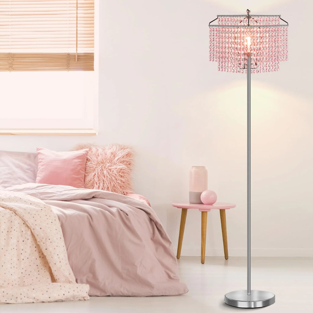 Pink Crystal Metal Floor Lamp N78107