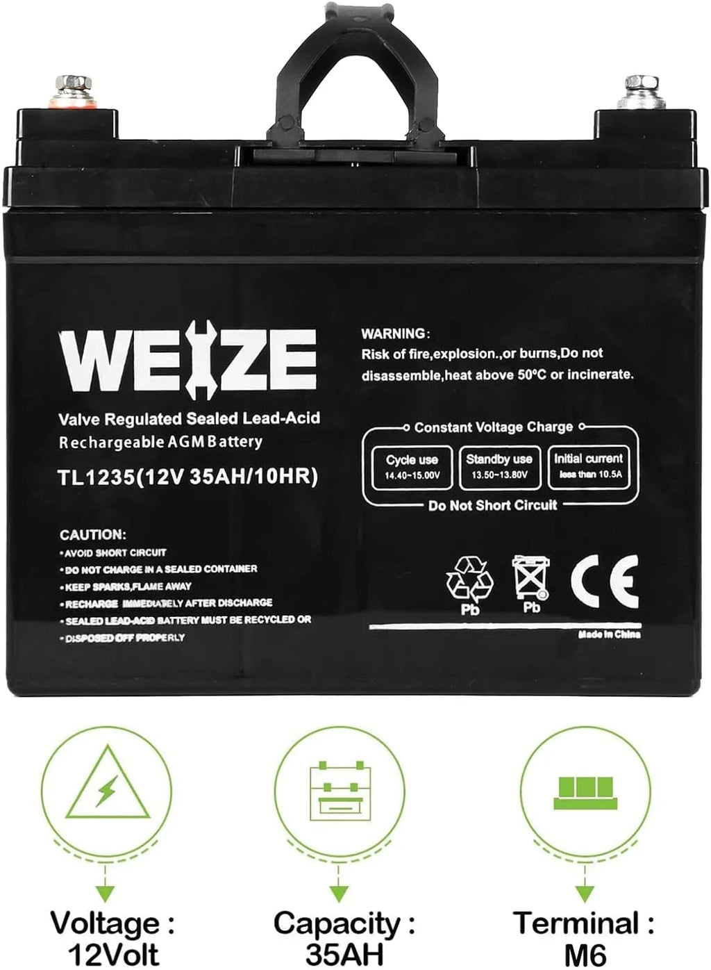 12V 35AH Deep Cycle Battery Set of 2 Y908