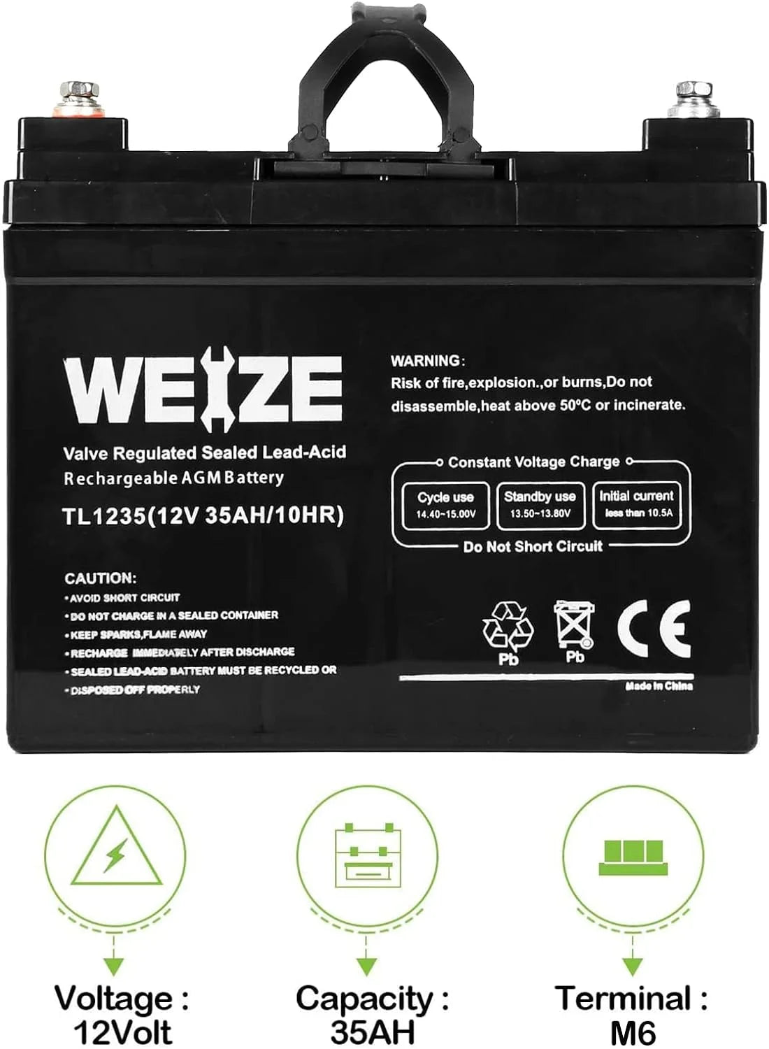 12V 35AH Deep Cycle Battery Set of 2 Y908