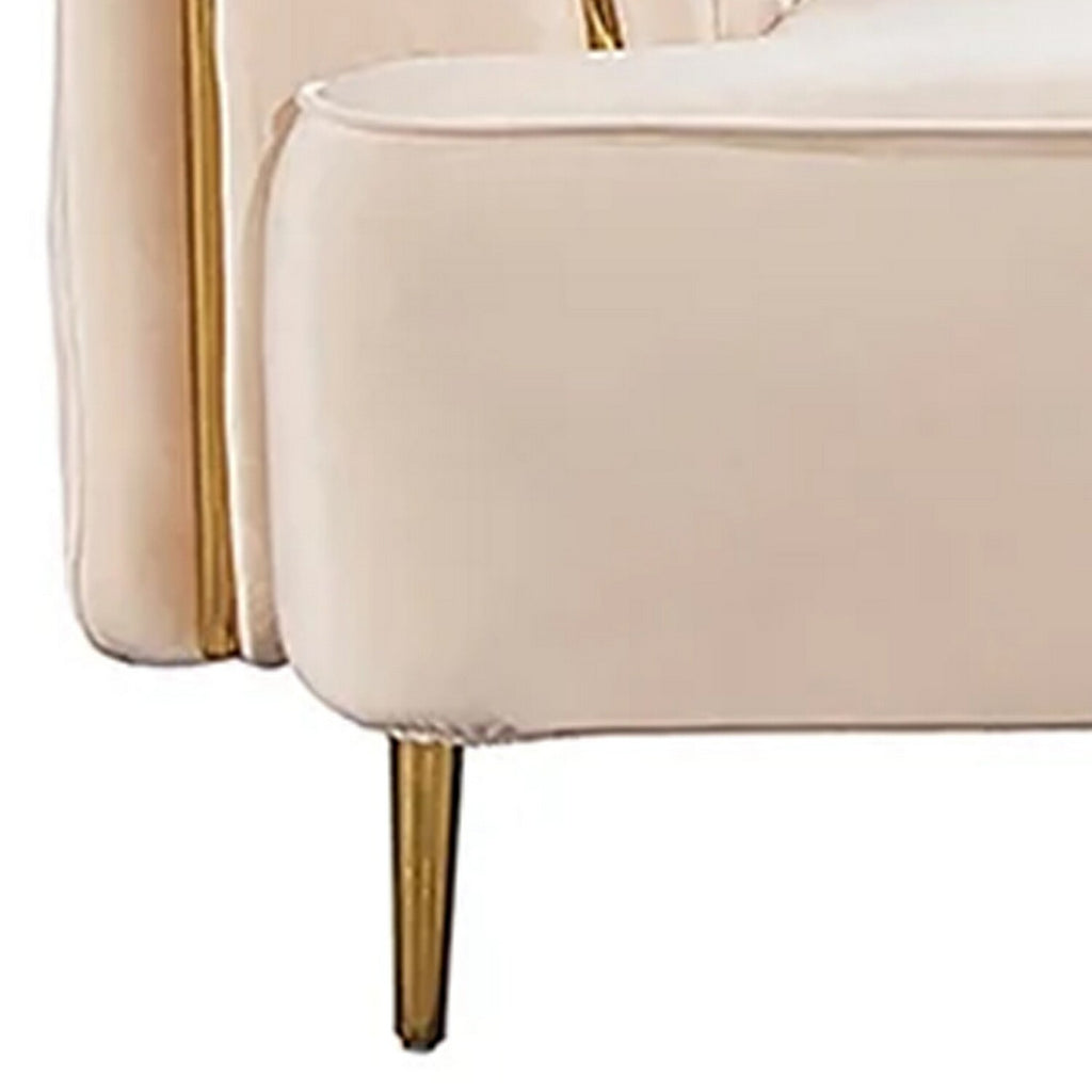 Ivory Cream Velvet Accent Chair P694