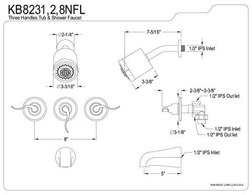 French Tub & Shower Faucet with Three Handle H960