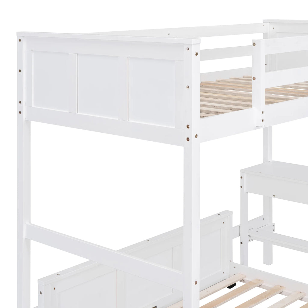 Twin Over Full Bunk Bed with Desk and Storage Drawers Q892165