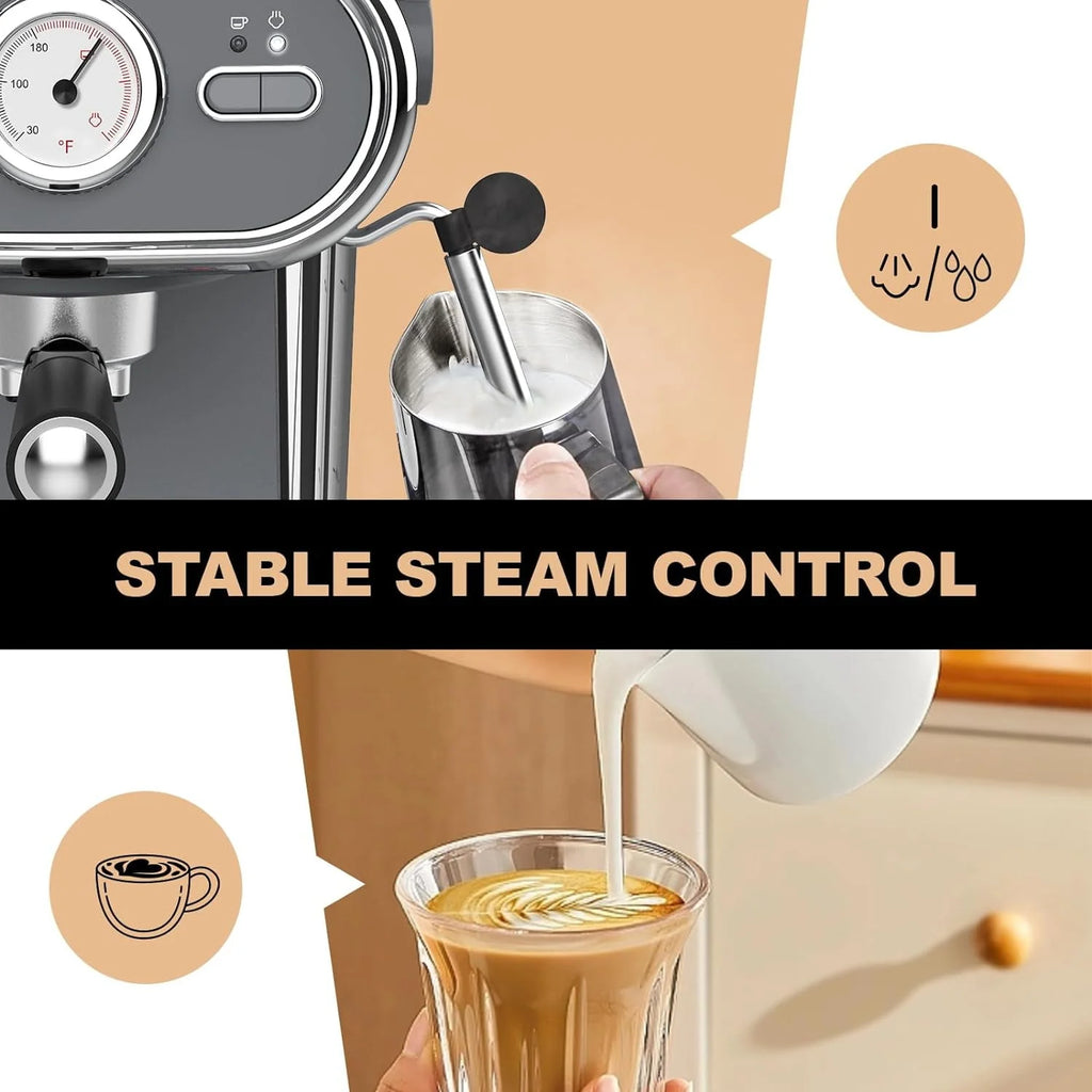 20 Bar Espresso Machine with Milk Frother Steam Wand L5812