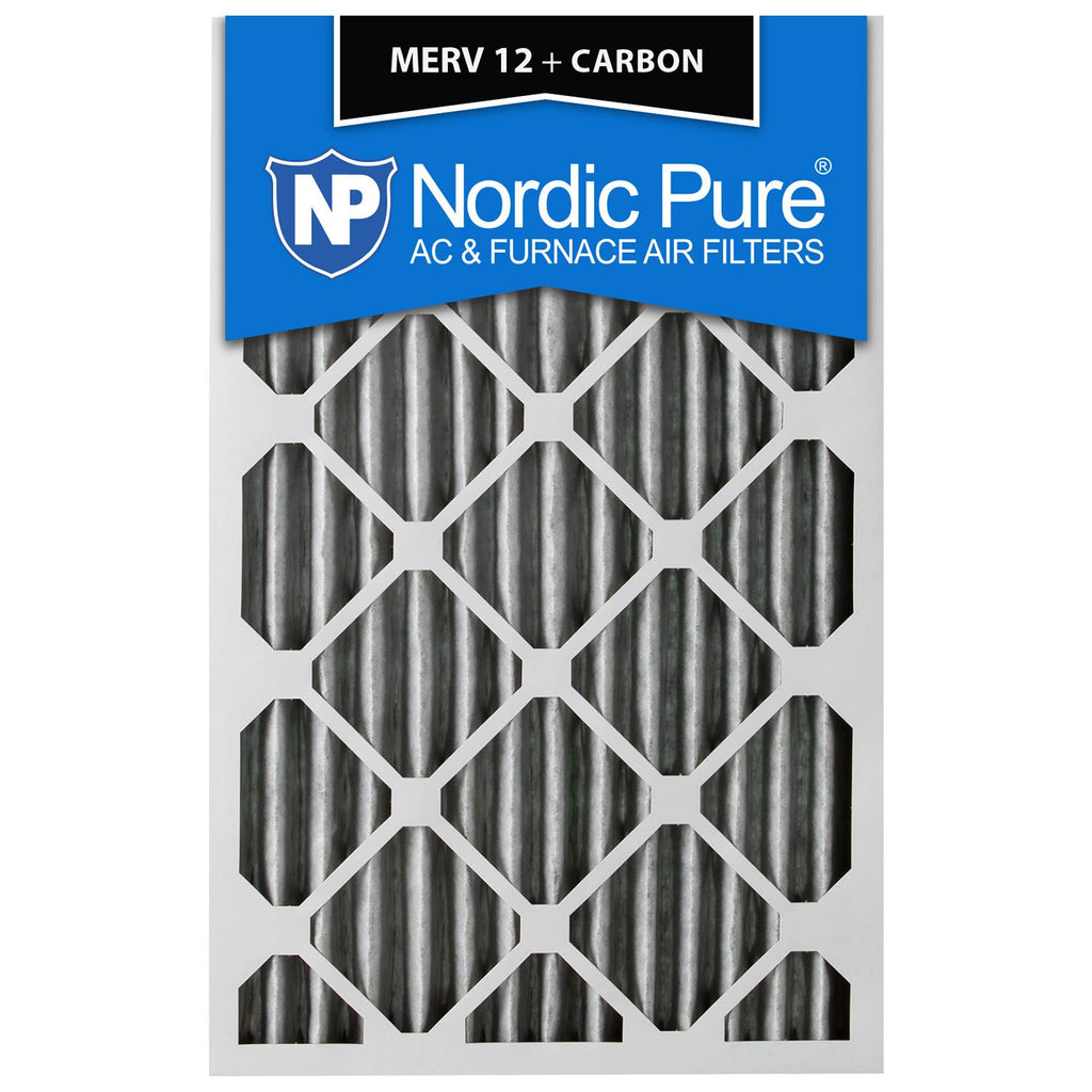 16x25x2 MERV 12 Pleated Carbon Air Filters 12 Pack I586