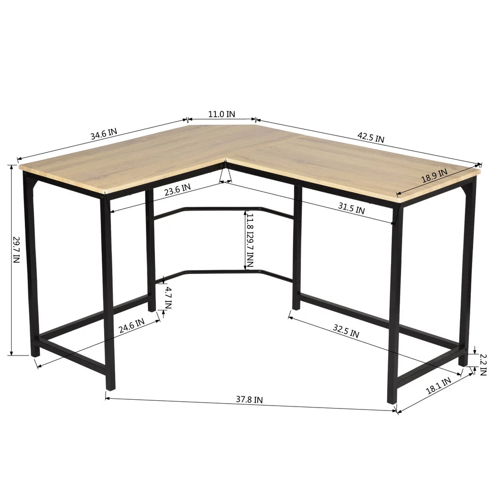 L-Shape Computer Desk with Metal Structure C8635