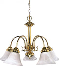 Five Light Chandelier, 24 in, Brass-Polished/Cast J79816