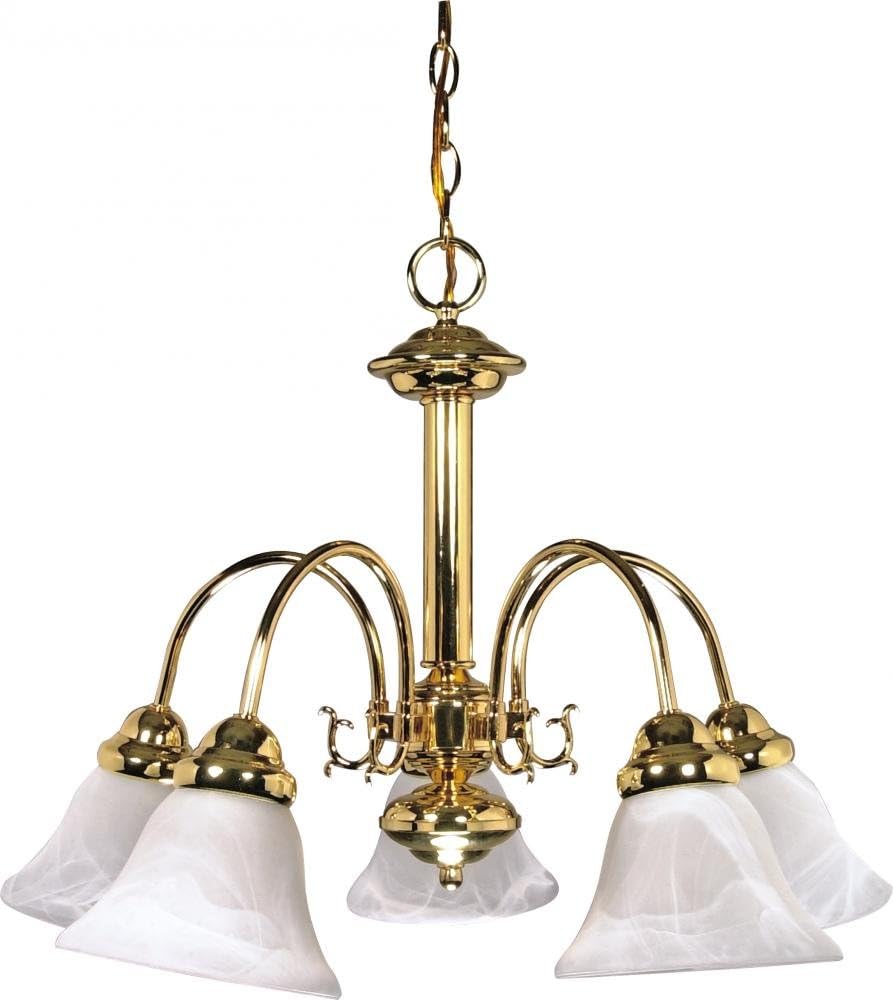Five Light Chandelier, 24 in, Brass-Polished/Cast J79816