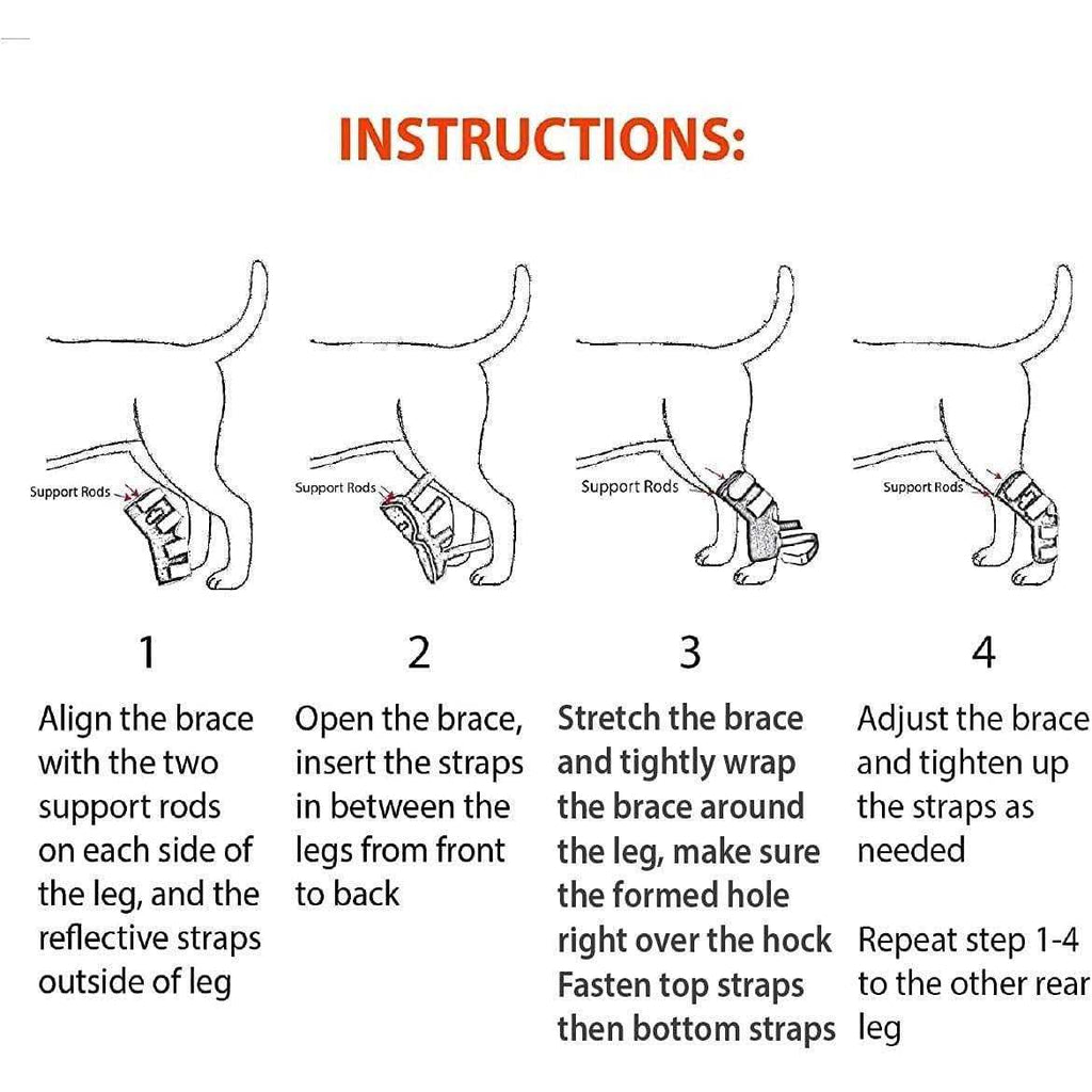 3-in-1 Long Rear Leg Support Dog Splint Braces Q798230