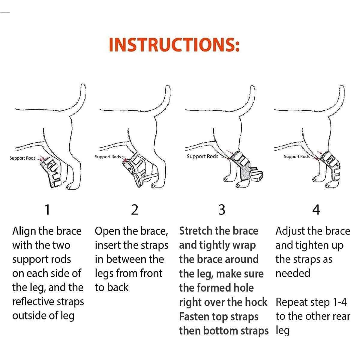 3-in-1 Long Rear Leg Support Dog Splint Braces Q798230