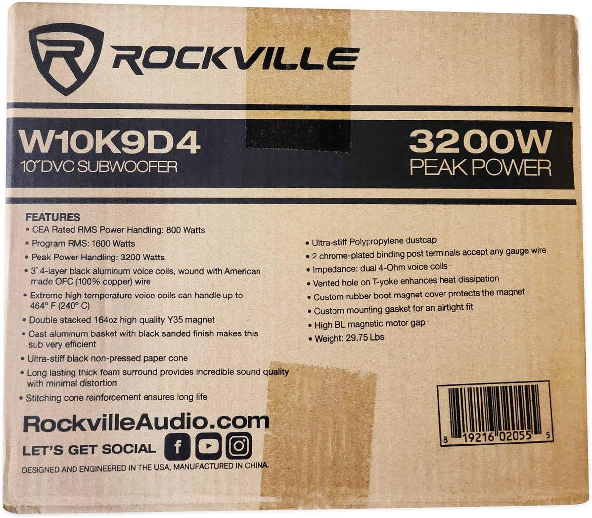 10 6400 Watt Car Subwoofers with Vented Sub Box Enclosure O891293