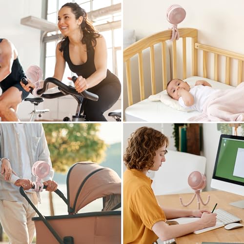 Portable Stroller Fan 8000mAh 4 Speed USB Rechargeable P46072