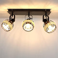 3-Light Rattan LED Track Ceiling Light R793571