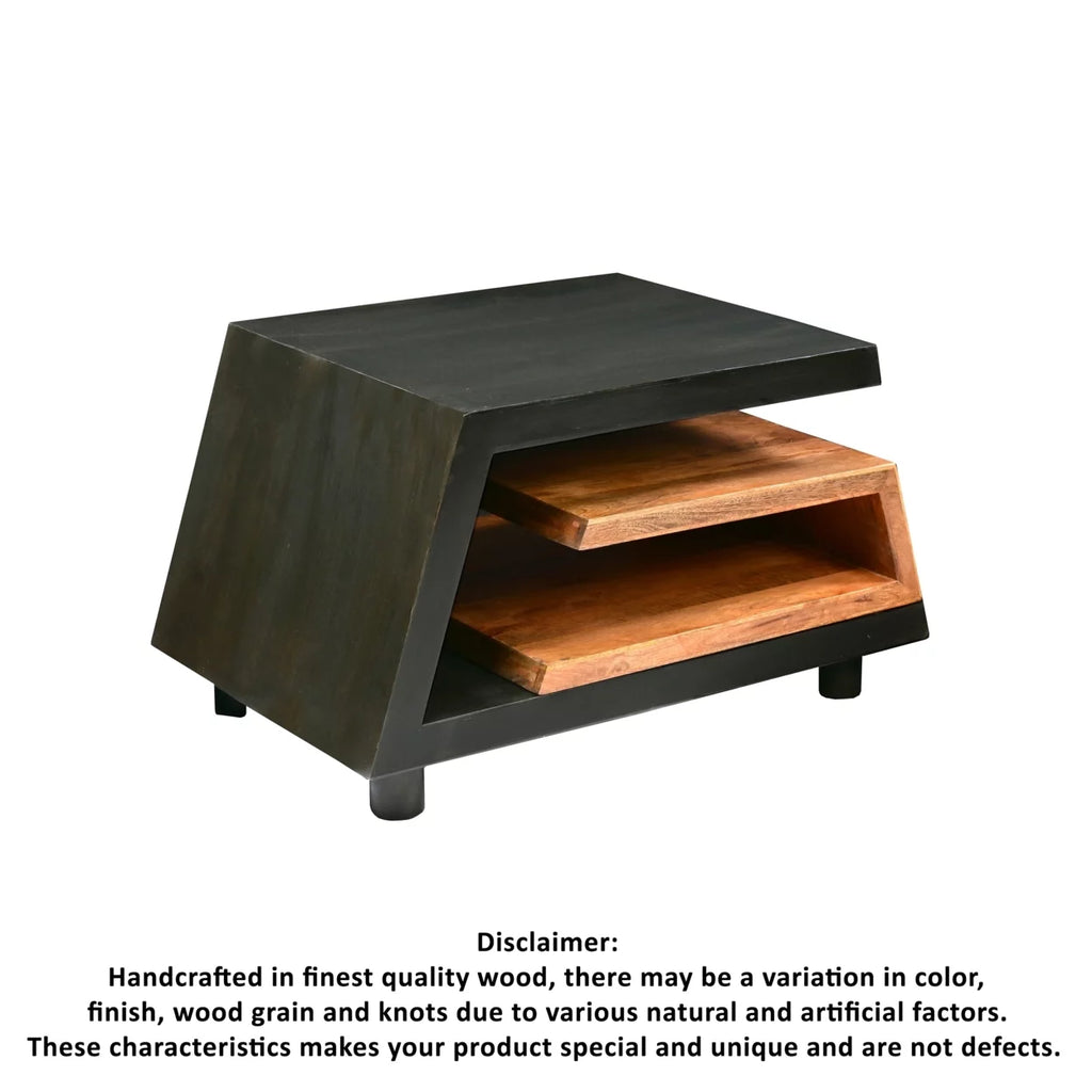 Handcrafted Coffee Table Dark Walnut and Natural Mango Wood A699296