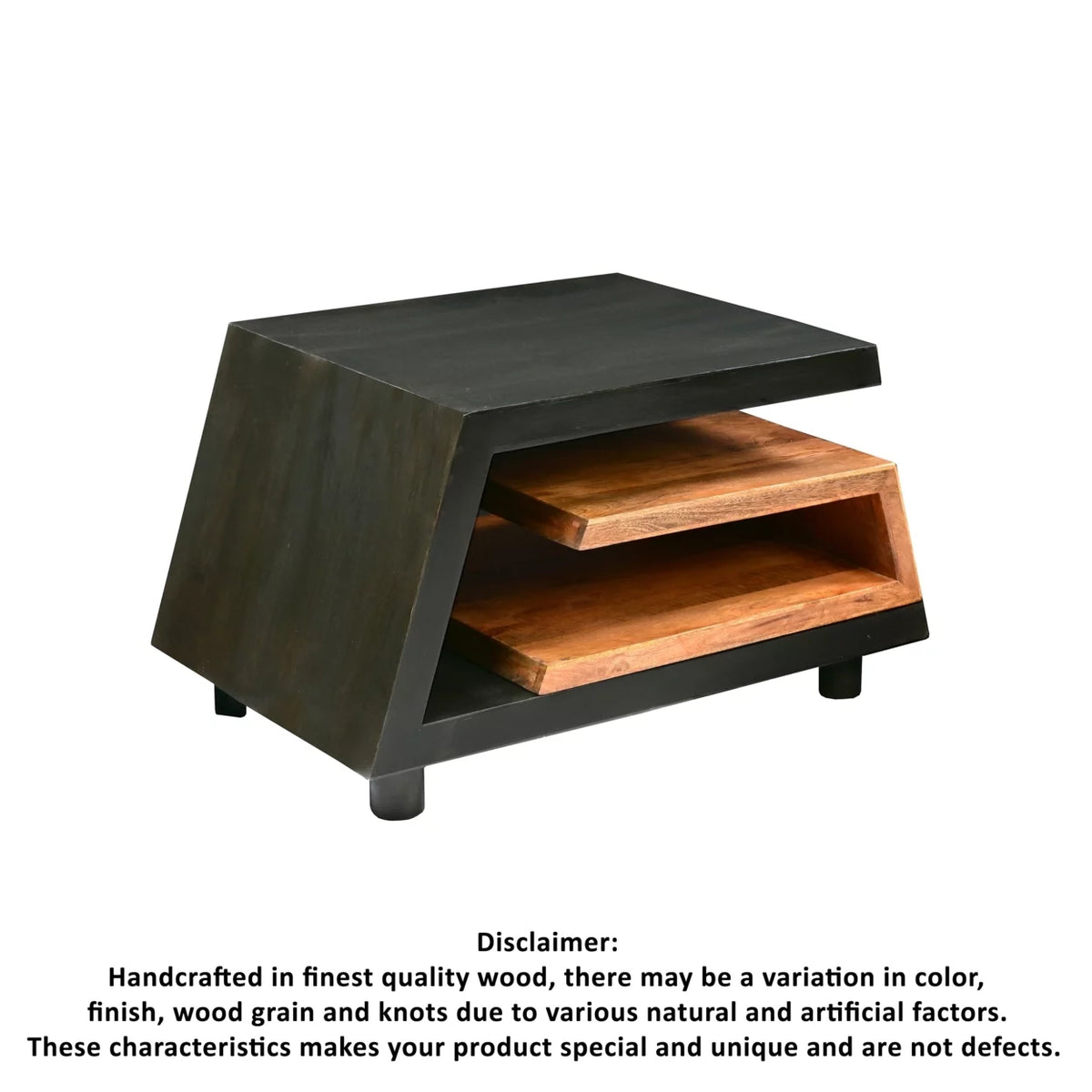Handcrafted Coffee Table Dark Walnut and Natural Mango Wood A699296