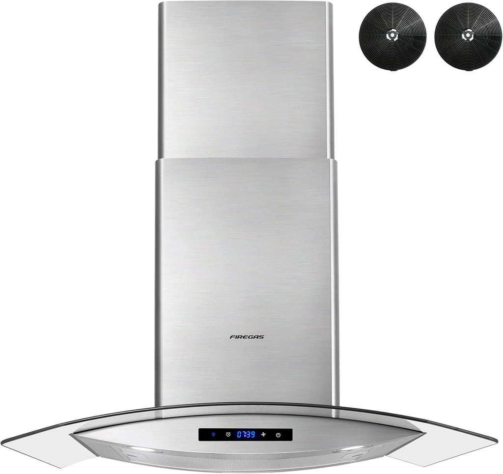 30 inch Wall Mount Range Hood with Ducted Exhaust Vent, Stainless Steel A689