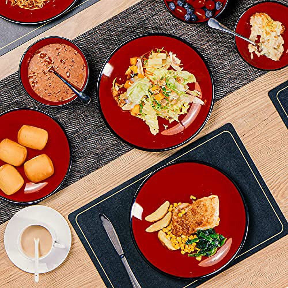 12-Piece Melamine Dinnerware Set with Bowls and Plates D717