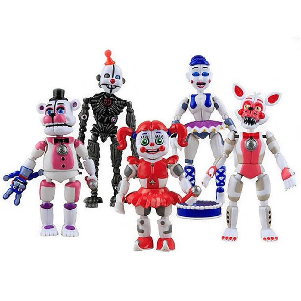 5Pcs FNAF Funtime Freddy Foxy Movable Action Figures X72261