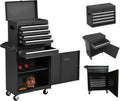 Black 5-Drawer Rolling Tool Chest with Sliding Drawers and 4 Wheels R317556